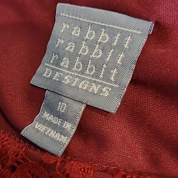 Rabbit Rabbit Rabbit Designs sz 10 burgundy red poly lace dress NWT - Picture 9 of 11